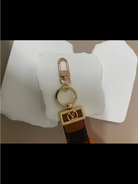 Louis Vuitton Brown Monogram Leather Key Fob with Gold Hardware main image 1
